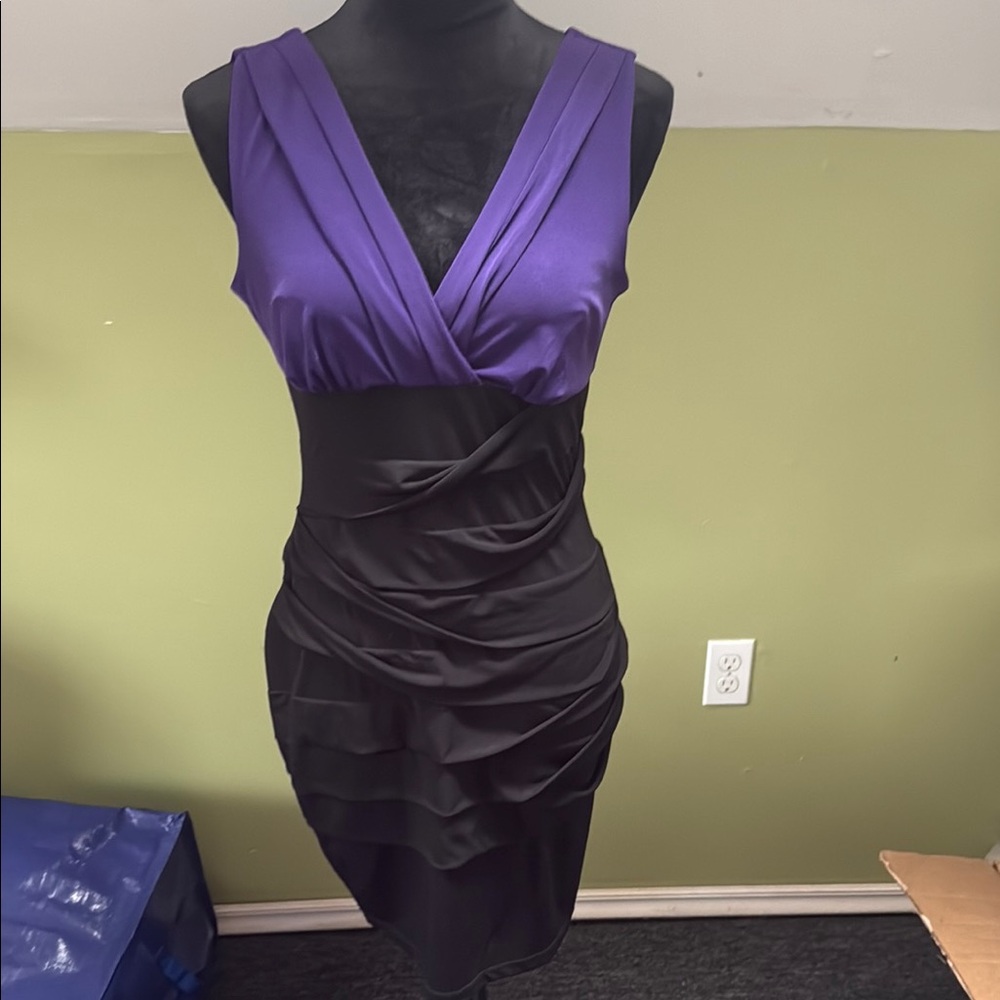 Elegant Purple and Black Dress